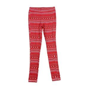 KAVU Red White High Waist Print Holiday Leggings Size Small